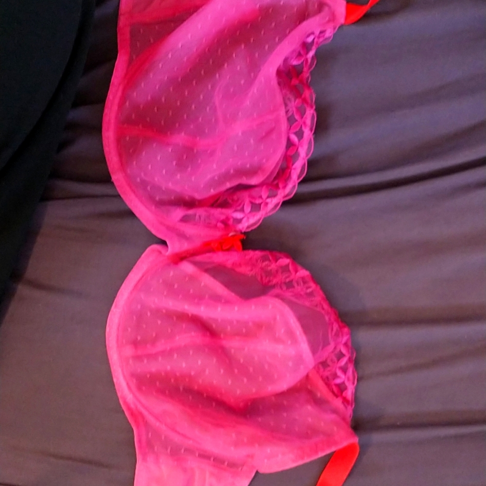 Curvy Kate full coverage pink and red 40ff bra